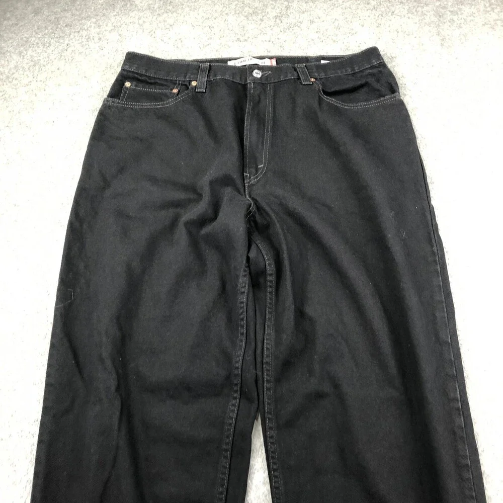Levis 560 Jeans Mens 38x32 Black Dark Wash Relaxed Tapered Denim Pants